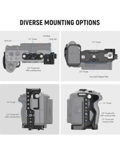 Jaula de Cámara NEEWER CA011 para Sony FX3 FX30 con Riel NATO 2