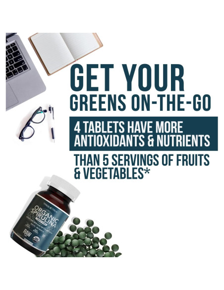 Tabletas de Espirulina Orgánica Parry 360 Tabletas - Alta Densidad Nutricional