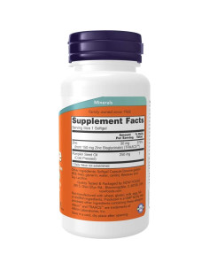 Suplemento de Zinc Glycinate Now 250 mg con Aceite de Calabaza 120 Gelatinas 2