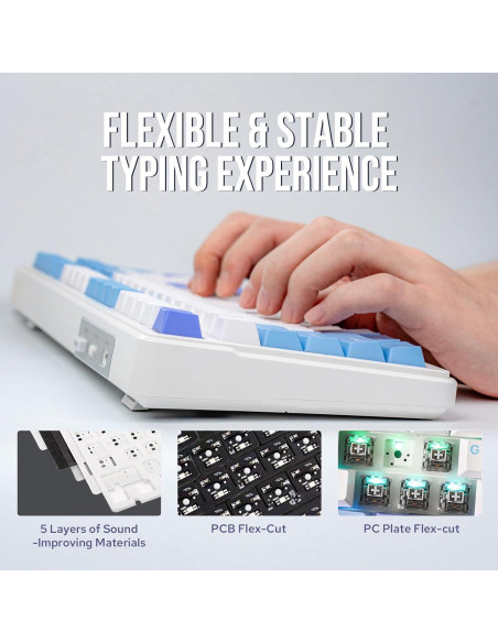 Teclado Mecánico Inalámbrico EPOMAKER F99 96% Azul Claro Teclado Mecánico Inalámbrico EPOMAKER F99 96% Azul Claro