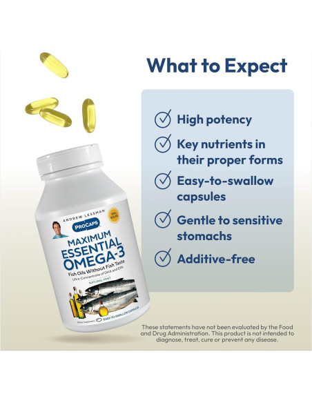 Omega-3 Esencial Máximo Andrew Lessman 30 Gelatinas Menta