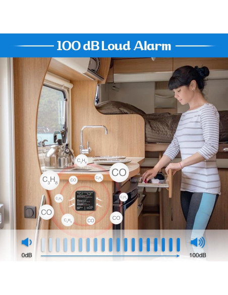 Detector de Monóxido de Carbono y Gas Propano Briidea 12V