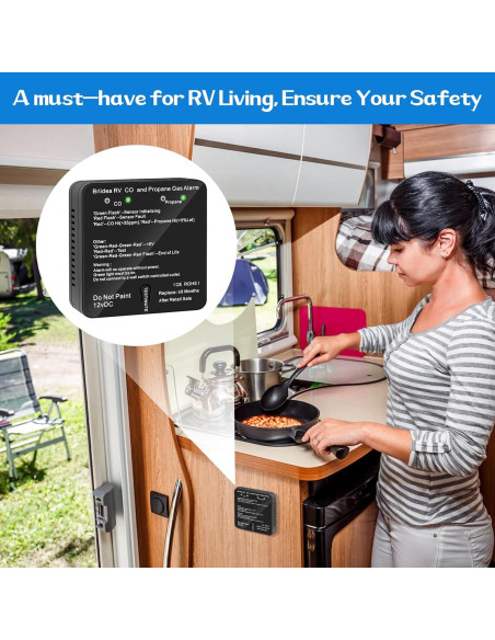 Detector de Monóxido de Carbono y Gas Propano Briidea 12V