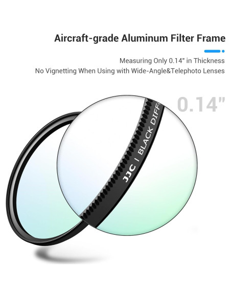 Filtro de Difusión Negra JJC 49mm 1/2 para Fotografía y Video