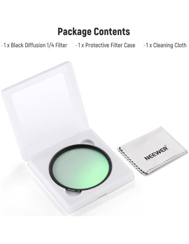 Filtro de Difusión Negra NEEWER 49mm 1/4 para Fotografía