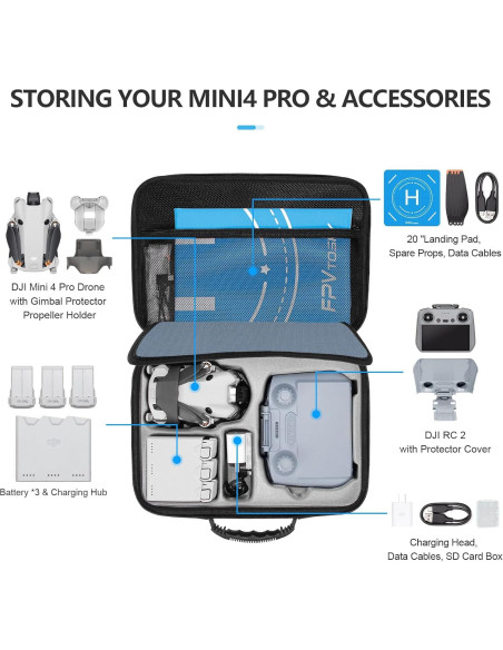 Accesorios FPVtosky Mini 4 Pro 7 en 1 con Estuche y Filtros