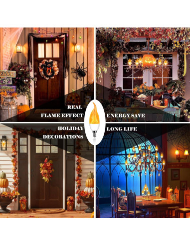 Bombillas LED E12 Efecto Llama Kestnsee - 2 Paquete 3W