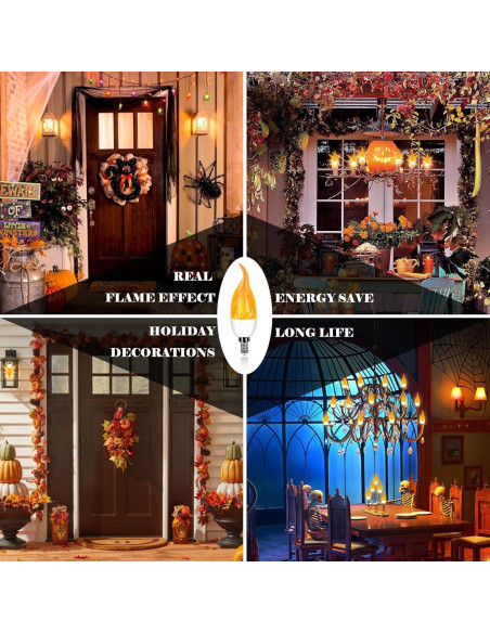 Bombillas LED E12 Efecto Llama Kestnsee - 2 Paquete 3W Bombillas LED E12 Efecto Llama Kestnsee - 2 Paquete 3W