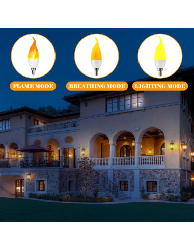 Bombillas LED E12 Efecto Llama Kestnsee - 2 Paquete 3W