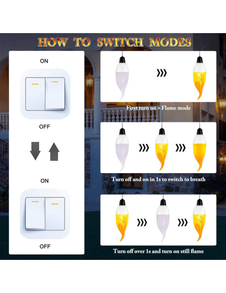 Bombillas LED E12 Efecto Llama Kestnsee - 2 Paquete 3W Bombillas LED E12 Efecto Llama Kestnsee - 2 Paquete 3W