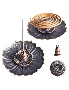 Soporte para Incienso en Espiral Loto Dorado - 3 Soportes