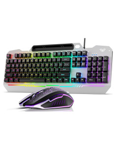 Teclado AULA T102 Gaming Retroiluminado RGB USB 104 Teclas