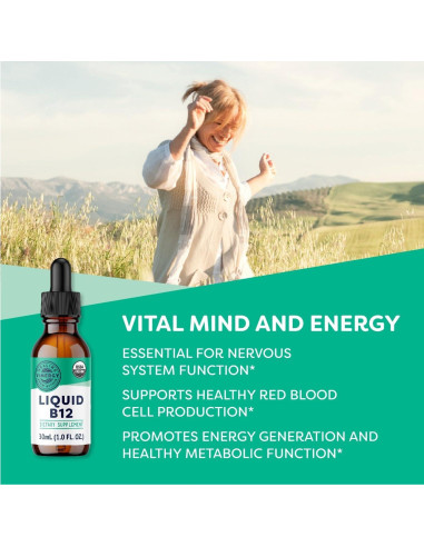 Suplemento Líquido de Vitamina B12 Orgánica Vimergy 30 mL