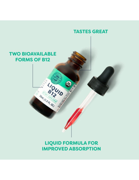 Suplemento Líquido de Vitamina B12 Orgánica Vimergy 30 mL