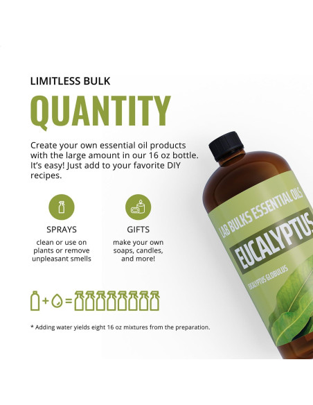 Aceite Esencial de Eucalipto Lab Bulks 473 ml para Difusor