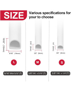 Sellado de Puerta de Silicona Benory 6m Autoadhesivo Blanco 2