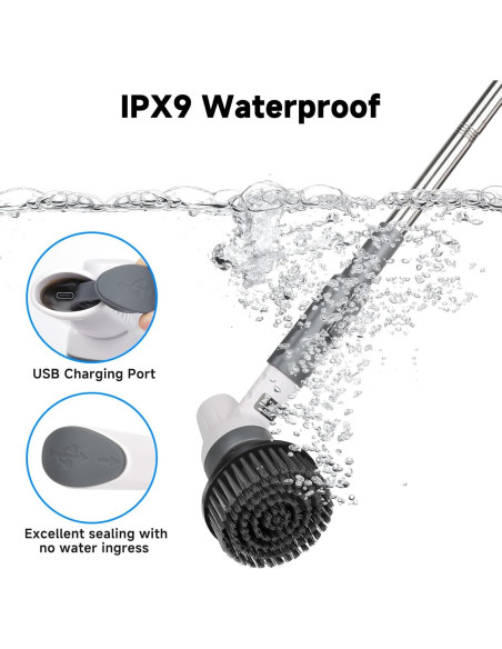 Kit de Limpieza Eléctrico AQQA 8 en 1 para Acuarios IPX9