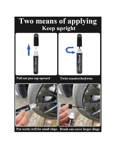 Pintura de Retoque para Llantas SYOAUTO Negro Brillante 12ml