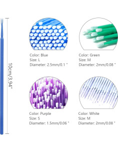 Pinceles de retoque ICSTM 400 Pcs 1.5mm a 2.5mm para pintura 2