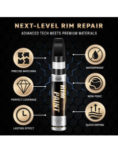 Pintura para Llantas Plateada xdotoar 12 ml Resistente al Agua 2