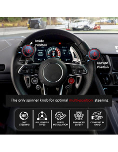 Perilla de Volante FOURING 11 Antideslizante Silicona Roja 2