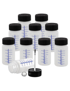 Paquete de 10 Botellas Vacías 60ml Yuanwovv con Brocha y Canica