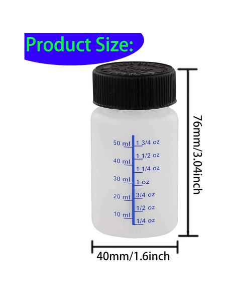 Paquete de 10 Botellas Vacías 60ml Yuanwovv con Brocha y Canica