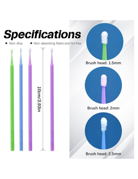 Pinceles de Retoque Automotriz Saihisday 300Pcs 2.5mm 2.0mm 1.5mm