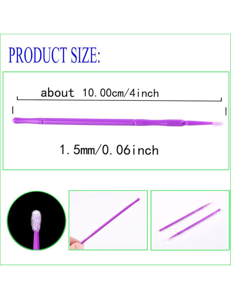 100 Pinceles de Retoque Automotriz Yuanwovv 1.5mm Púrpura