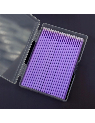 100 Pinceles de Retoque Automotriz Yuanwovv 1.5mm Púrpura