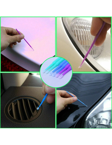 100 Pinceles de Retoque Automotriz Yuanwovv 1.5mm Púrpura