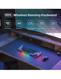 Teclado Gaming Inalámbrico GEODMAER 68 Teclas Retroiluminado 2