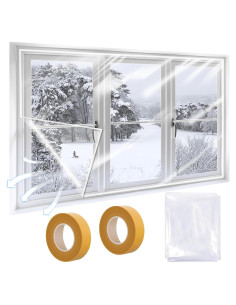 Kit de Aislamiento de Ventanas Dxmimer 160 x 299 cm con Cinta Doble Cara
