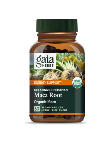 Suplemento de Energía Natural Gaia Herbs Raíz de Maca 60 Cápsulas