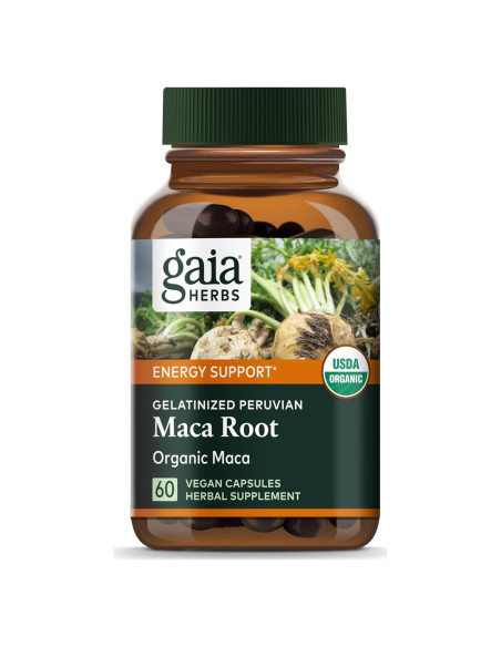 Suplemento de Energía Natural Gaia Herbs Raíz de Maca 60 Cápsulas