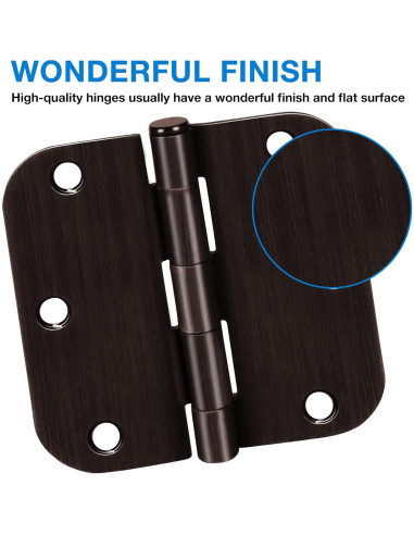 18 Bisagras de Puerta KIW Bronce Aceitado 3.5" Redondeadas