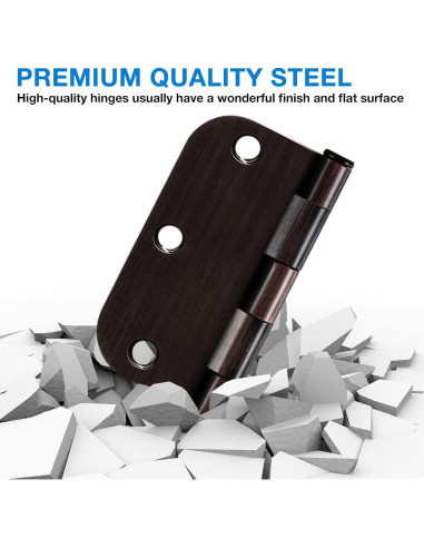 18 Bisagras de Puerta KIW Bronce Aceitado 3.5" Redondeadas