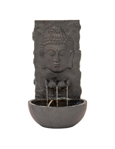 Fuente de Agua de Jardín XBrand 76.2 cm Resina Fibra LED Negra