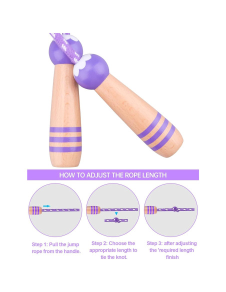 Cuerda de saltar ajustable Lorvain para niños 2.6m