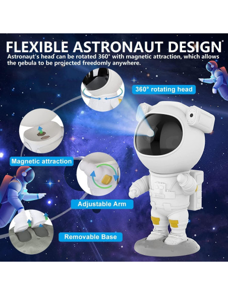 Proyector Galáctico Astronauta Lonvis 360 Luz Nocturna