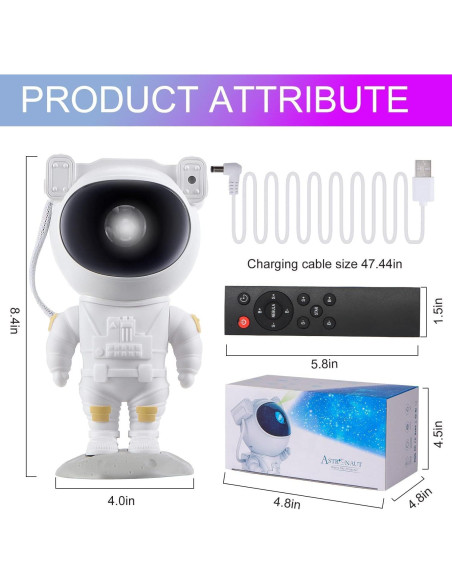 Proyector Galáctico Astronauta Lonvis 360 Luz Nocturna