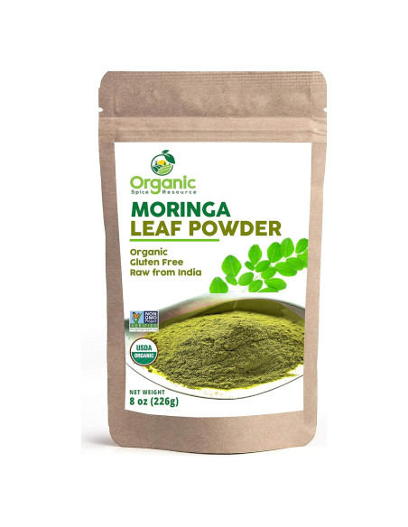 Polvo de Moringa Orgánico 226g - SHOPOSR, 100% Crudo y Natural