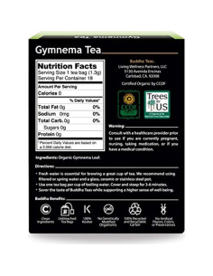 Té de Hoja de Gymnema Sylvestre Orgánico Buddha Teas - 18 Bolsitas 2
