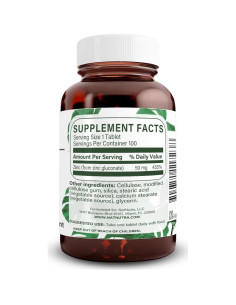 Suplemento de Gluconato de Zinc Natural Nutra 50mg 100 Tabletas Veganas 2