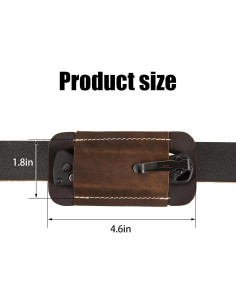 Funda de cuchillo de cuero Qchengsan 11.7x4.8cm EDC marrón 2