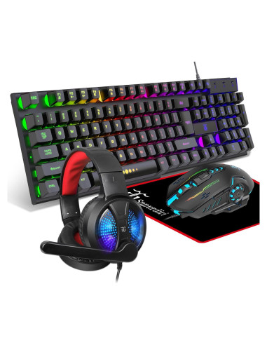Combo Teclado y Ratón para Juegos SnpurTech RGB Ergonomico