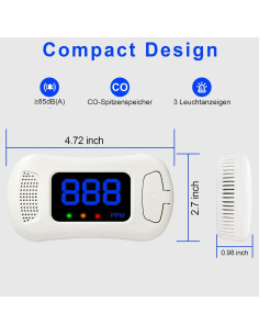 Detector de Monóxido de Carbono Sylzy MY-S07 con Pantalla LED 2