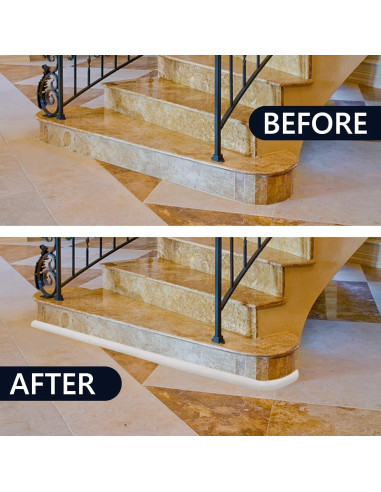 Moldura Cuarterona Flexible Duzzy 2.5M Adhesiva Blanca