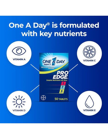 Multivitamina One A Day Hombres Pro Edge 50 Tabletas Multivitamina One A Day Hombres Pro Edge 50 Tabletas