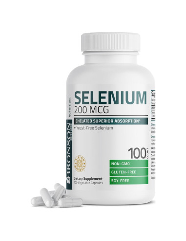 Selenio Bronson 200 mcg - 100 Cápsulas Vegetarianas Queladas